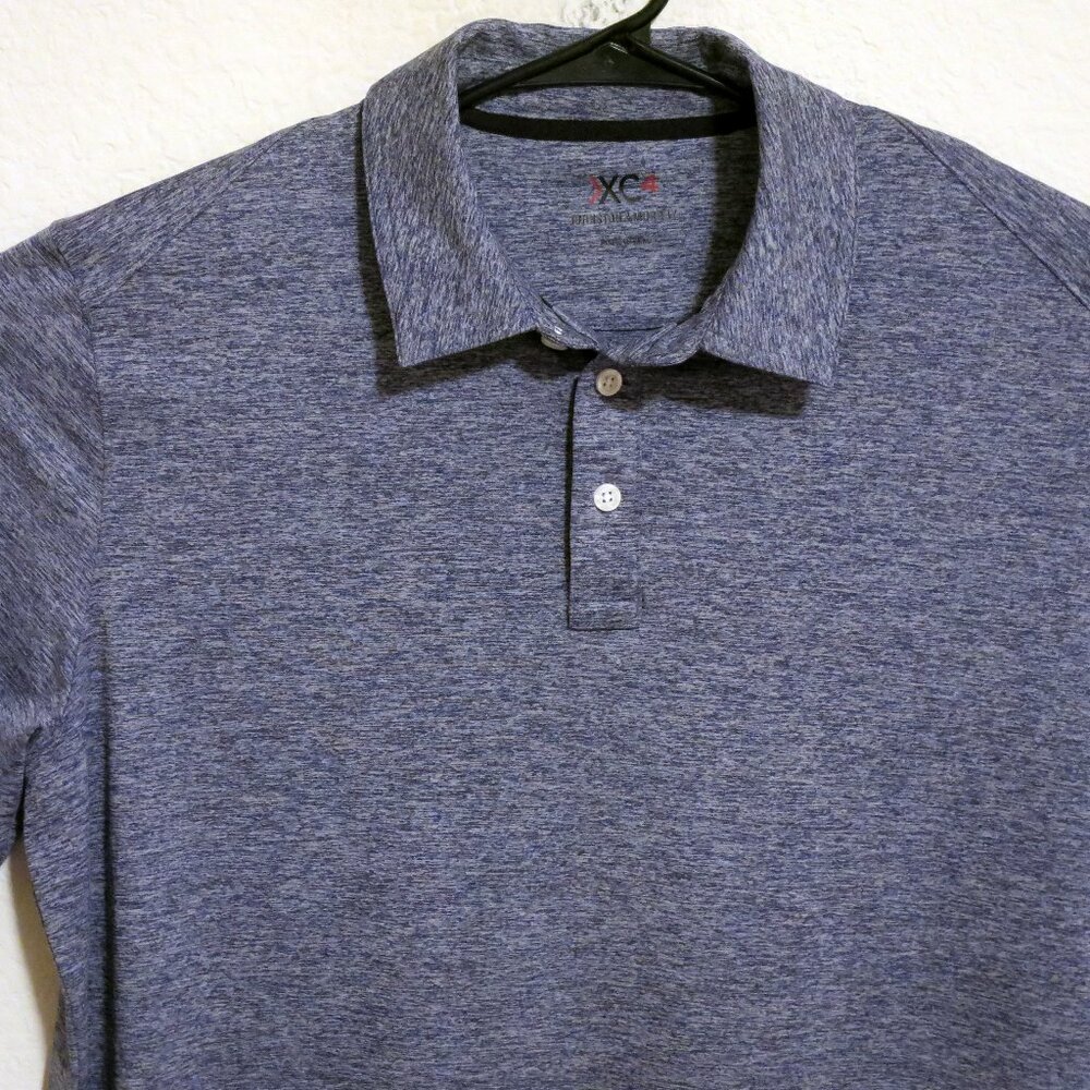 Johnston & Murphy Shirt Mens Large Short Sleeve XC4 Performance Golf Polo Blue